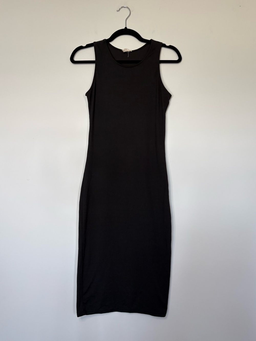 Yelete Women’s Black Tank Dress fitted Bodycon Strechy Size S Closet Staple